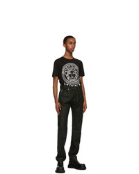 Versace Black And White Medusa Print T Shirt