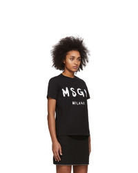 MSGM Black Artist Logo T Shirt