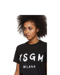 MSGM Black Artist Logo T Shirt