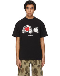 Palm Angels Black Bear In Love T Shirt