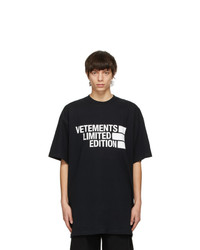 Vetements Black Big Logo Limited Edition T Shirt