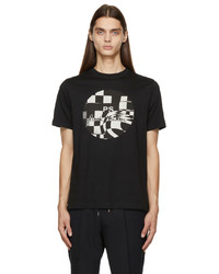 Ps By Paul Smith Black Chequered Graphic T Shirt