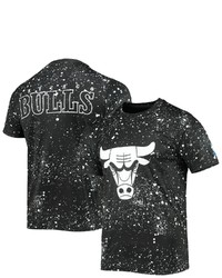 FISLL Black Chicago Bulls Splatter Print T Shirt