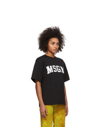 MSGM Black College Logo T Shirt