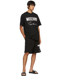 Moschino Black Crystal Logo T Shirt