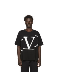 Valentino Black Deconstructed Vlogo T Shirt