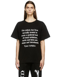 Vyner Articles Black Disclaimer Print T Shirt