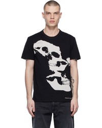 Alexander McQueen Black Distorted Skull T Shirt