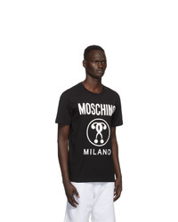 Moschino Black Double Question Mark Logo T Shirt