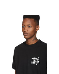 Aimé Leon Dore Black Flocked T Shirt