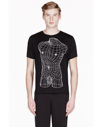 Christopher Kane Black Geometric Male Nude Print T Shirt