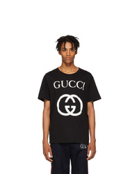 Gucci Black Gg Logo T Shirt