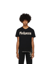 Alexander McQueen Black Graffiti Logo T Shirt
