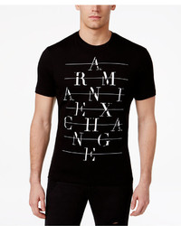 Armani Exchange Black Graphic Print Logo Cotton T Shirt