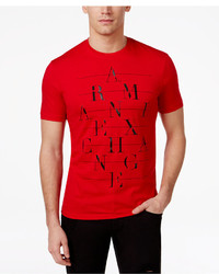 Armani Exchange Black Graphic Print Logo Cotton T Shirt