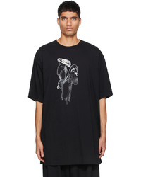 Yohji Yamamoto Black Graphic Print Oversized T Shirt