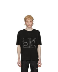 Heliot Emil Black Graphic T Shirt