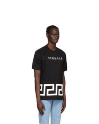 Versace Black Greca Logo T Shirt