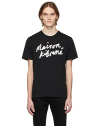 MAISON KITSUNÉ Black Handwriting Clean T Shirt