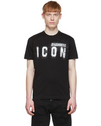 DSQUARED2 Black Icon Spray T Shirt