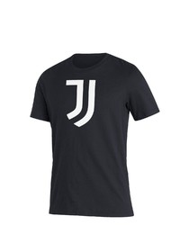adidas Black Juventus Three Stripe T Shirt