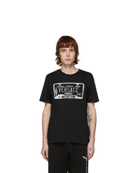 Versace Black License Plate T Shirt