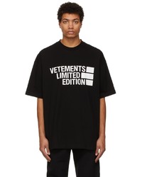 Vetements Black Limited Edition Big Logo T Shirt