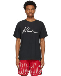 Rhude Black Logo Script T Shirt