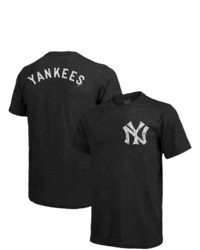 Majestic Threads Black New York Yankees Throwback Logo Tri Blend T Shirt