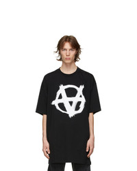 Vetements Black Oversized Anarchy Gothic Logo T Shirt
