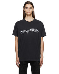 Givenchy Black Oversized Barbed Wire Flocked T Shirt