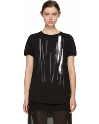 Ann Demeulemeester Black Paint Print T Shirt
