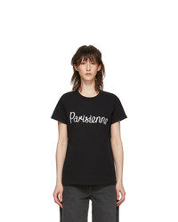 MAISON KITSUNE Black Parisienne T Shirt