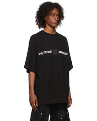 We11done Black Patched Mirror Logo T Shirt