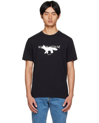 MAISON KITSUNÉ Black Profile Fox Stamp T Shirt