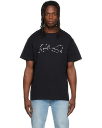 Soulland Black Scribble Logo T Shirt