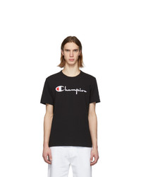 Champion Reverse Weave Black Script Logo T Shirt