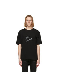 Saint Laurent Black Signature Logo T Shirt