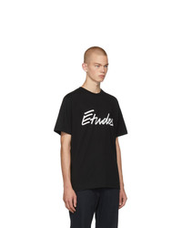 Études Black Signature Logo Wonder T Shirt