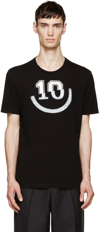 Maison Margiela Black Split 10 Print T Shirt, $260 | SSENSE