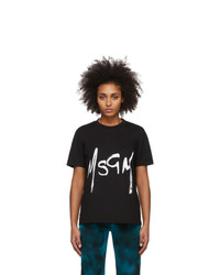 MSGM Black Spray Logo T Shirt