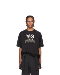Y-3 Black Stacked Logo T Shirt
