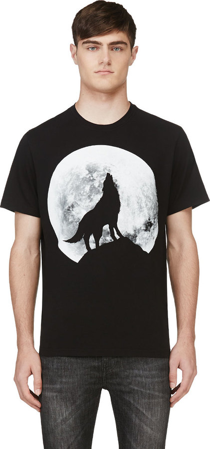 black wolf t shirt