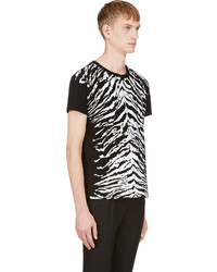Saint Laurent Black Tiger Print T Shirt