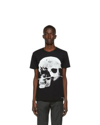 Alexander McQueen Black Torn Skull T Shirt