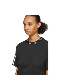 adidas Originals Black Trefoil Collar T Shirt