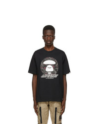 AAPE BY A BATHING APE Black Unit Logo T Shirt