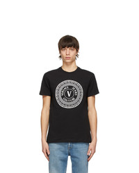 VERSACE JEANS COUTURE Black V Emblem T Shirt