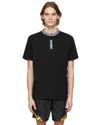 Versace Black Vertical Logo T Shirt