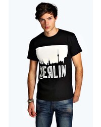 Boohoo Berlin Mono Printed T Shirt